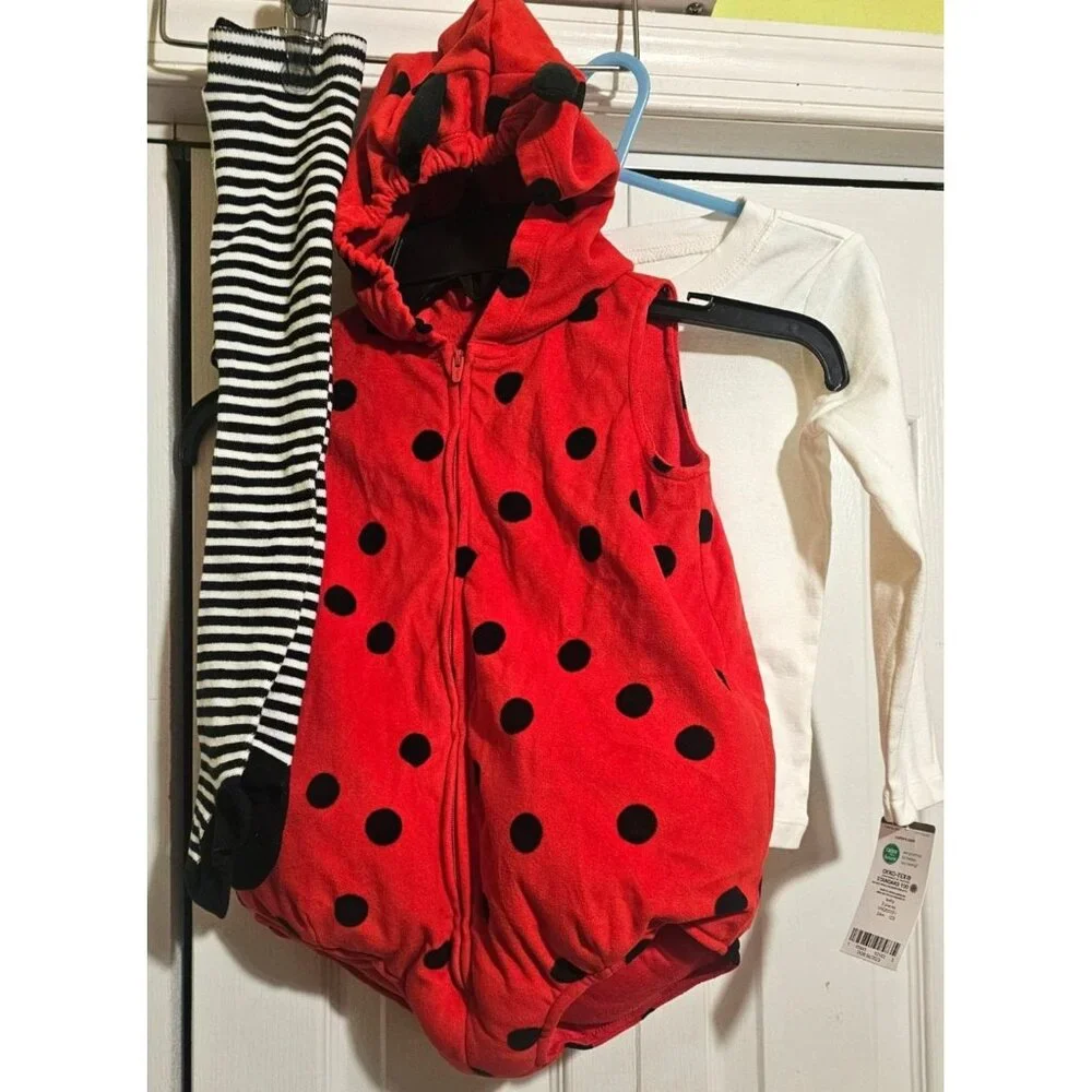Carter's Ladybug Costume 24M Bubble Tunic Long Sleeve Tee Leggings Halloween NEW